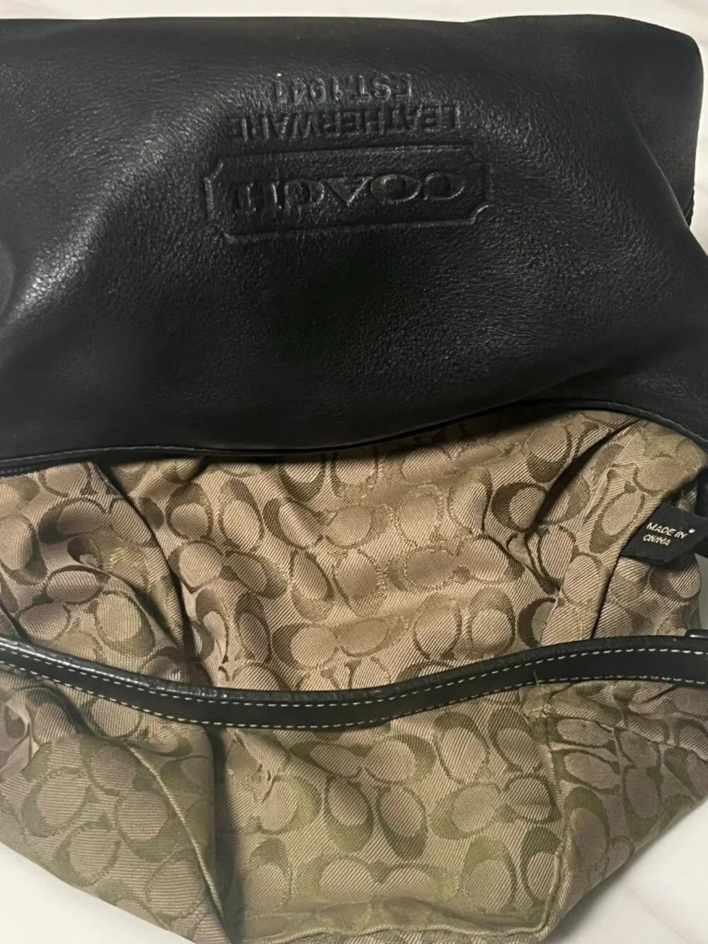 Coach Black Leather Hobo Shoulder Bag Y2K Leatherware 1941